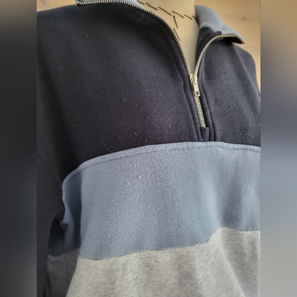 Brandy Melville Color Block Strip Quarter Zip Sweatshirt, OS - Picture 4 of 6